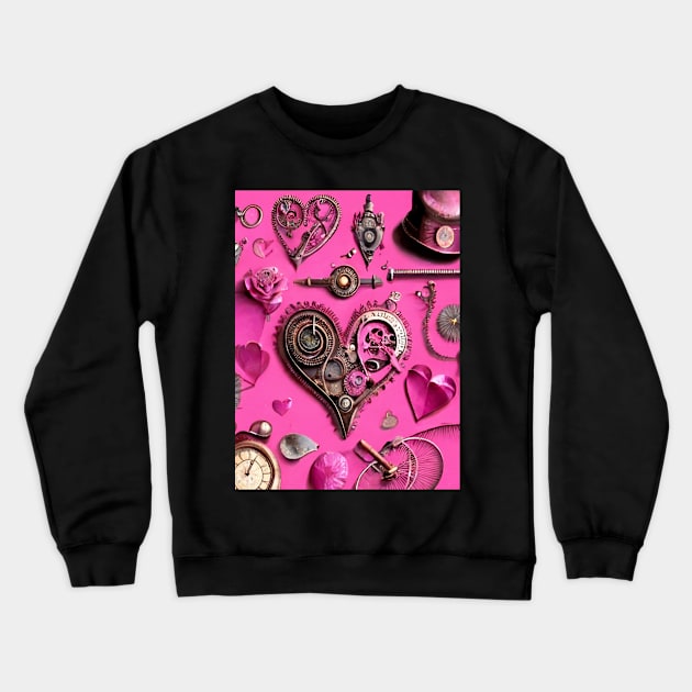 Steampunk Valentine Crewneck Sweatshirt by mw1designsart